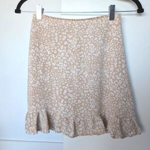 Abercrombie & Fitch Pink Patterned Mini Skirt with Ruffle Hem Sz XS